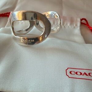Authentic Coach Wide Bangle Bracelet, 925 Sterling Silver